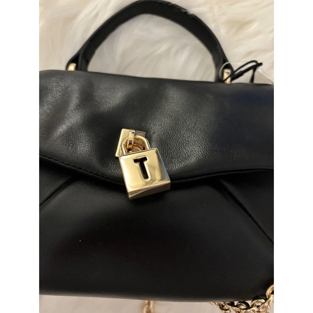 Ted Baker Mini Poppy Satchel Black Sheep Leather Top Handle Crossbody MSRP $215